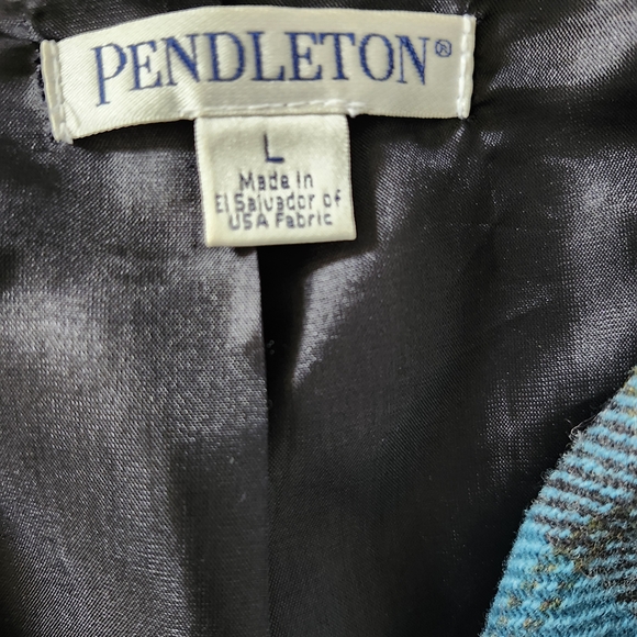 Pendleton Blue and Black Plaid Jacket size l - Picture 2 of 5